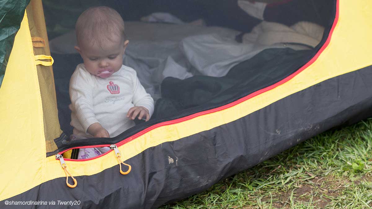 Camping mit Baby im Zelt